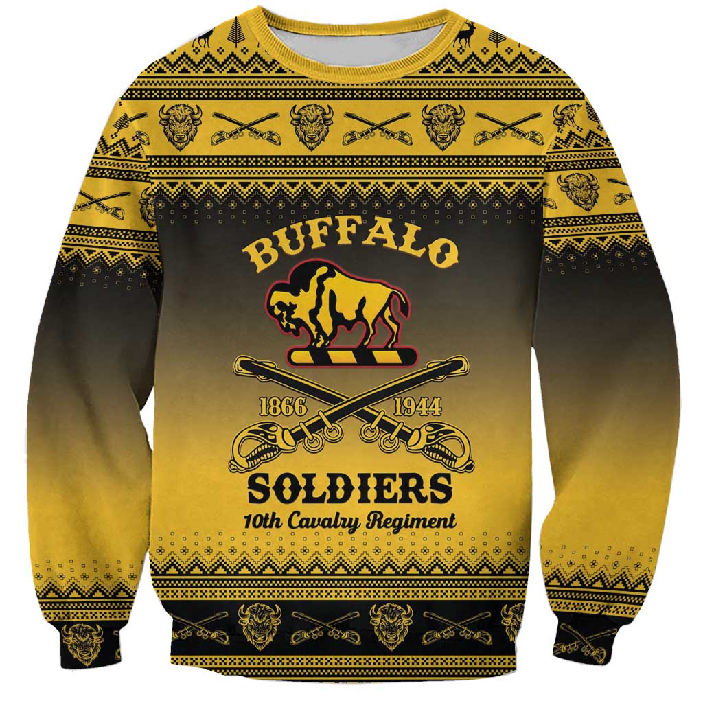 Buffalo Soldiers Christmas Sweatshirt 10th Cavalry Regiment - Wonder Print Shop