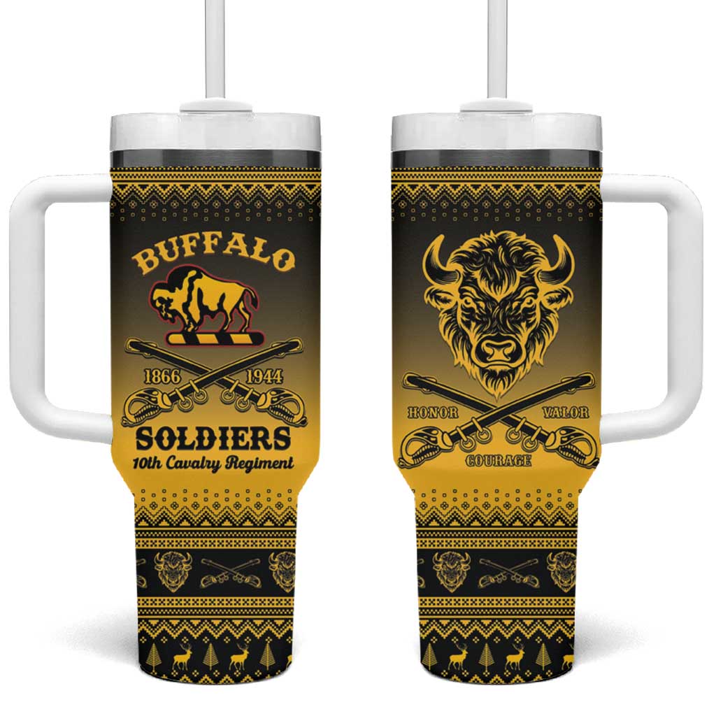 Buffalo Soldiers Christmas Tumbler With Handle 10th Cavalry Regiment - Wonder Print Shop