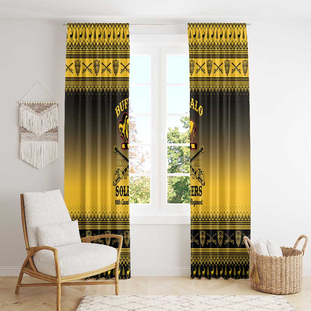 Buffalo Soldiers Christmas Window Curtain 10th Cavalry Regiment - Wonder Print Shop