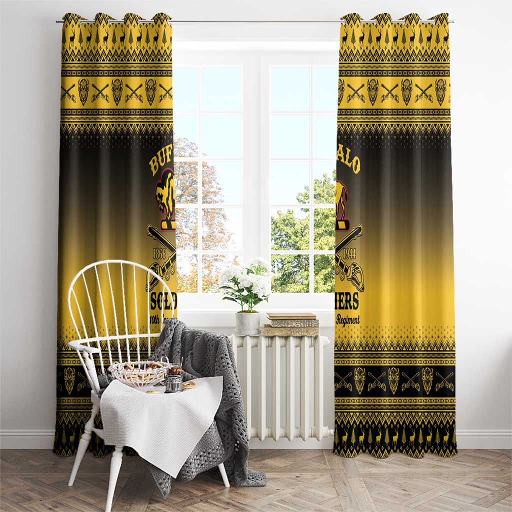 Buffalo Soldiers Christmas Window Curtain 10th Cavalry Regiment - Wonder Print Shop