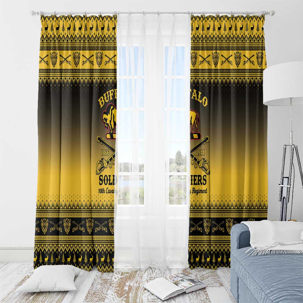 Buffalo Soldiers Christmas Window Curtain 10th Cavalry Regiment - Wonder Print Shop