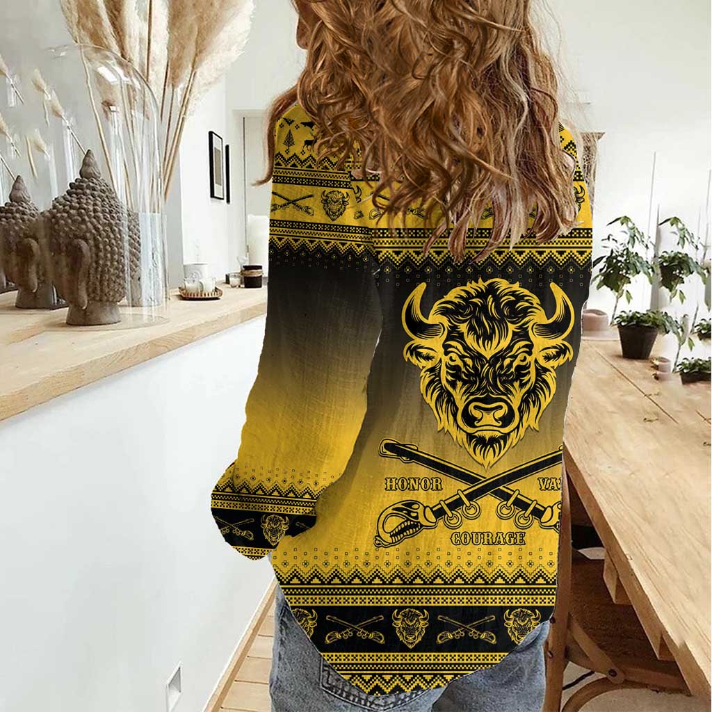 Buffalo Soldiers Christmas Women Casual Shirt 10th Cavalry Regiment - Wonder Print Shop