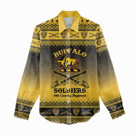 Buffalo Soldiers Christmas Women Casual Shirt 10th Cavalry Regiment - Wonder Print Shop