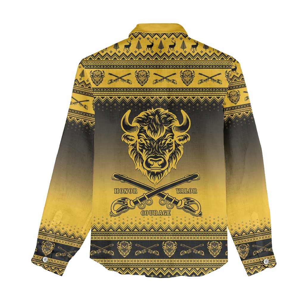 Buffalo Soldiers Christmas Women Casual Shirt 10th Cavalry Regiment - Wonder Print Shop