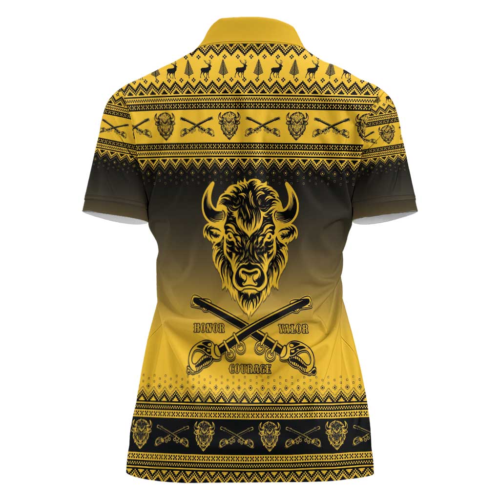 Buffalo Soldiers Christmas Women Polo Shirt 10th Cavalry Regiment - Wonder Print Shop