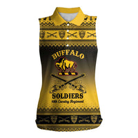 Buffalo Soldiers Christmas Women Sleeveless Polo Shirt 10th Cavalry Regiment - Wonder Print Shop