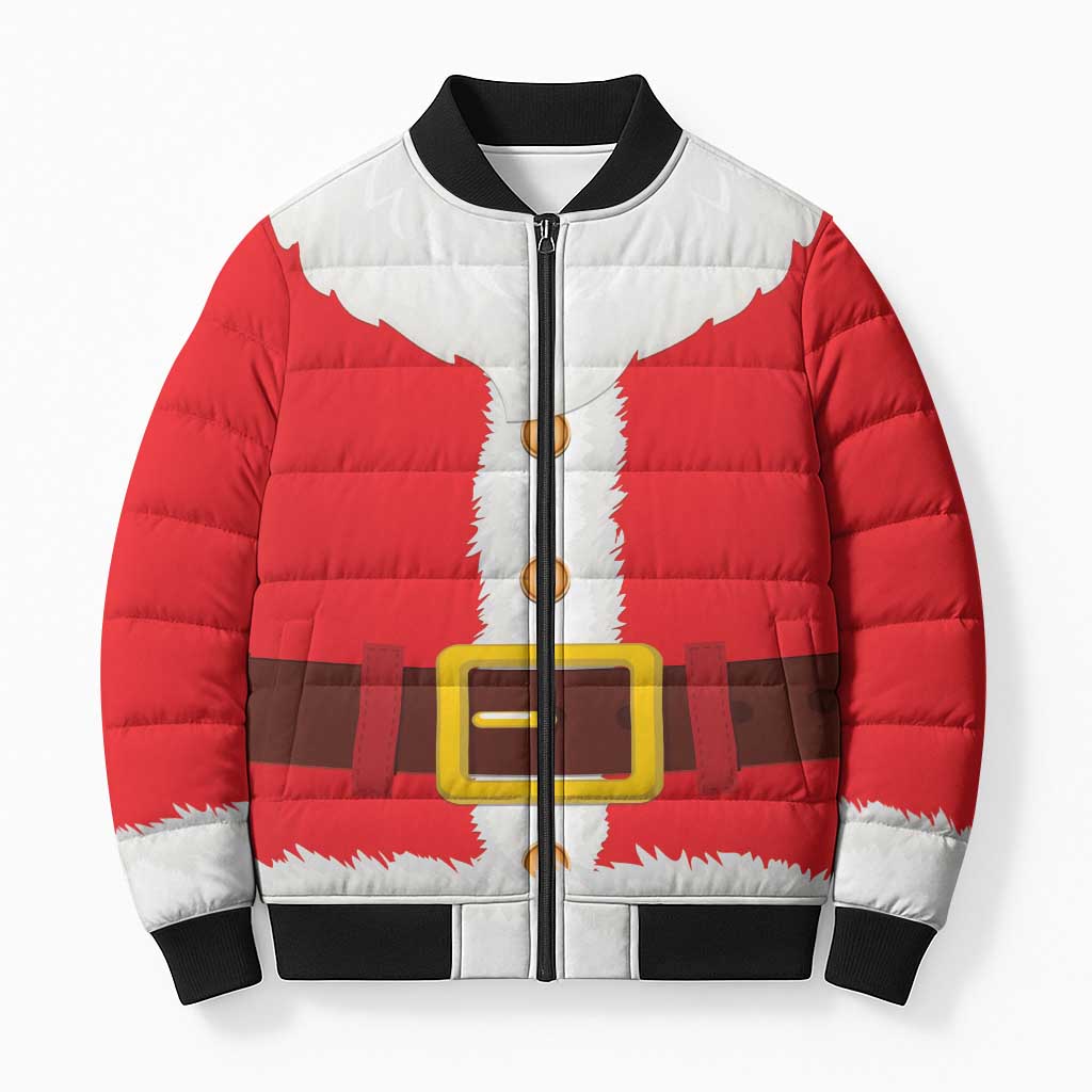 Santa Claus Costume Bomber Puffer Jacket Christmas Holiday Cosplay - Wonder Print Shop