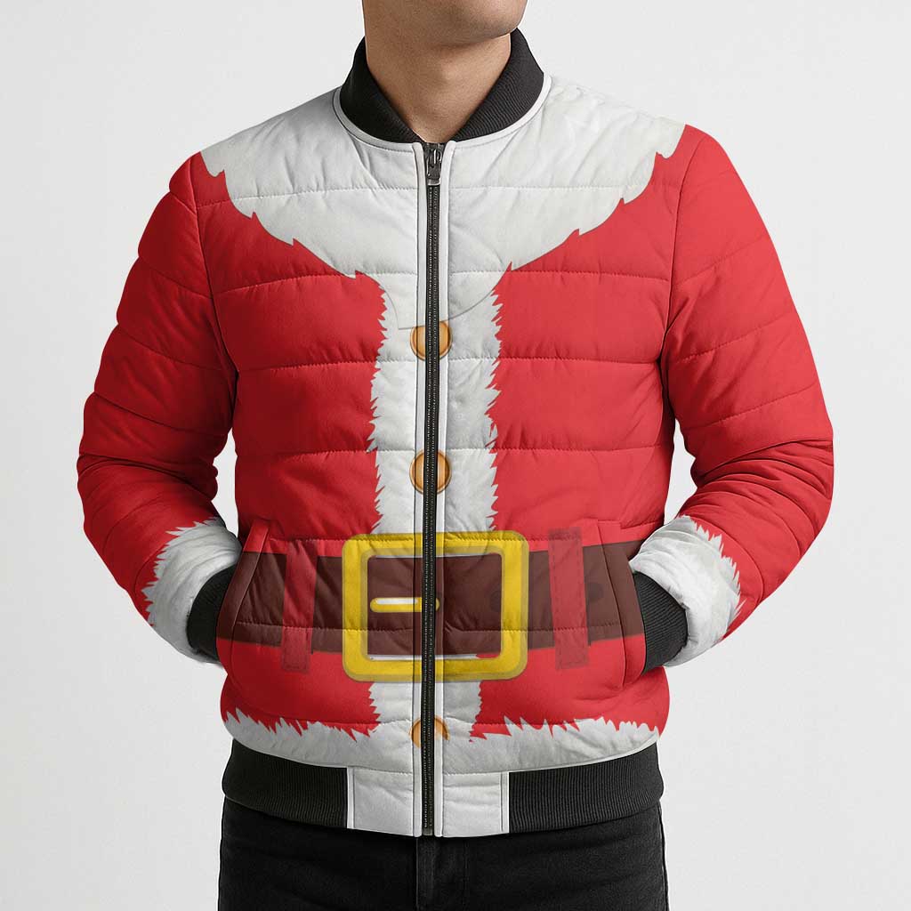 Santa Claus Costume Bomber Puffer Jacket Christmas Holiday Cosplay - Wonder Print Shop