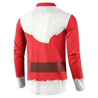 Santa Claus Costume Button Sweatshirt Christmas Holiday Cosplay - Wonder Print Shop