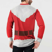 Santa Claus Costume Button Sweatshirt Christmas Holiday Cosplay - Wonder Print Shop