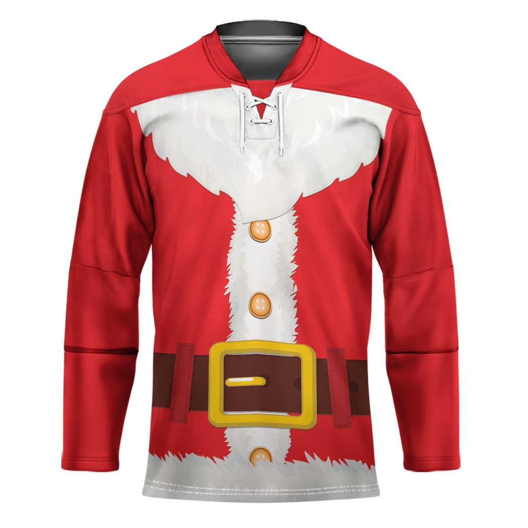 Santa Claus Costume Hockey Jersey Christmas Holiday Cosplay - Wonder Print Shop