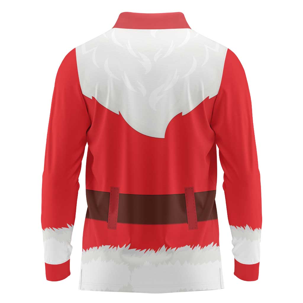 Santa Claus Costume Long Sleeve Polo Shirt Christmas Holiday Cosplay - Wonder Print Shop