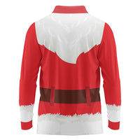 Santa Claus Costume Long Sleeve Polo Shirt Christmas Holiday Cosplay - Wonder Print Shop