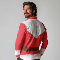 Santa Claus Costume Long Sleeve Polo Shirt Christmas Holiday Cosplay - Wonder Print Shop