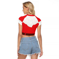 Santa Claus Costume Raglan Cropped T Shirt Christmas Holiday Cosplay - Wonder Print Shop