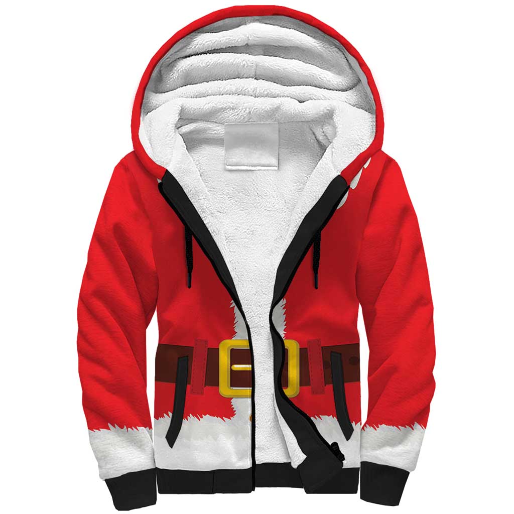Santa Claus Costume Sherpa Hoodie Christmas Holiday Cosplay - Wonder Print Shop