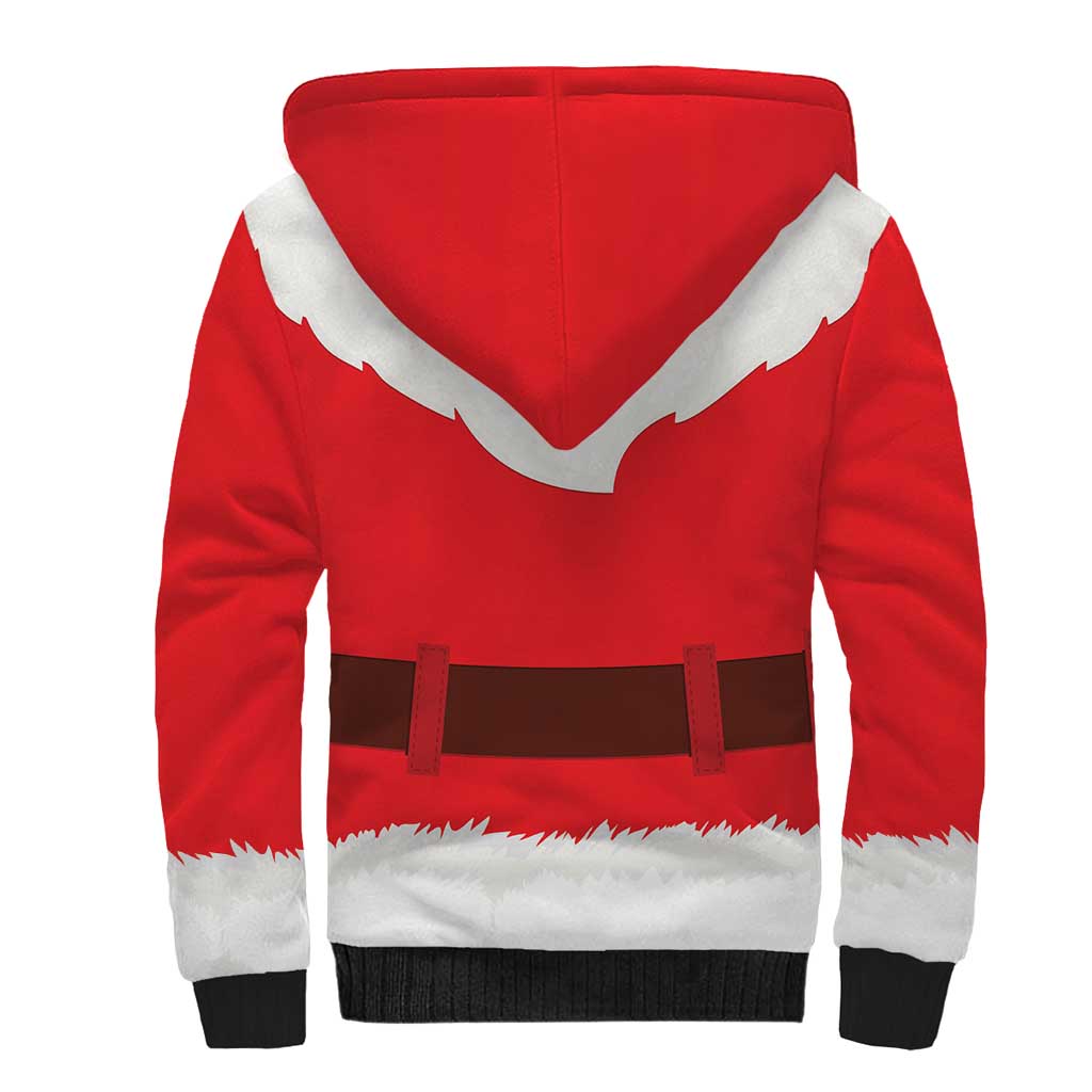 Santa Claus Costume Sherpa Hoodie Christmas Holiday Cosplay - Wonder Print Shop