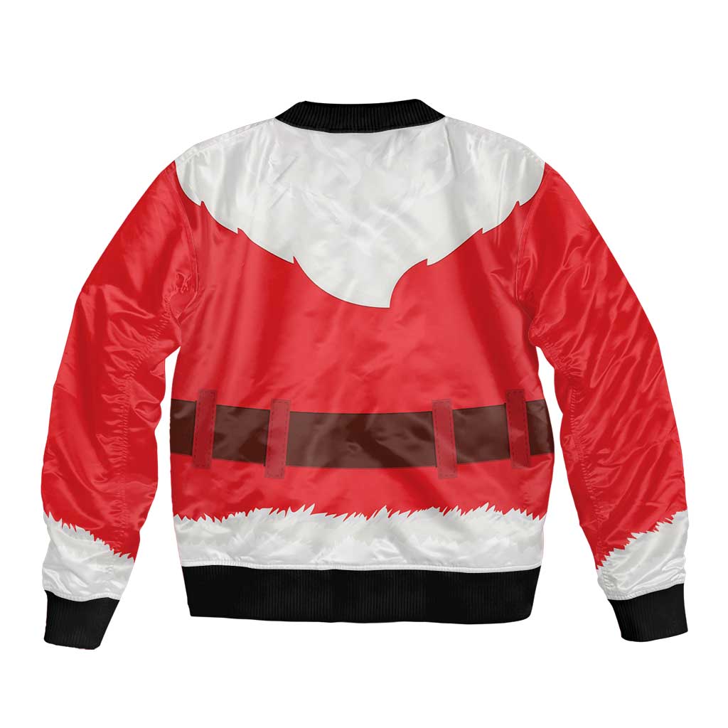 Santa Claus Costume Sleeve Zip Bomber Jacket Christmas Holiday Cosplay - Wonder Print Shop