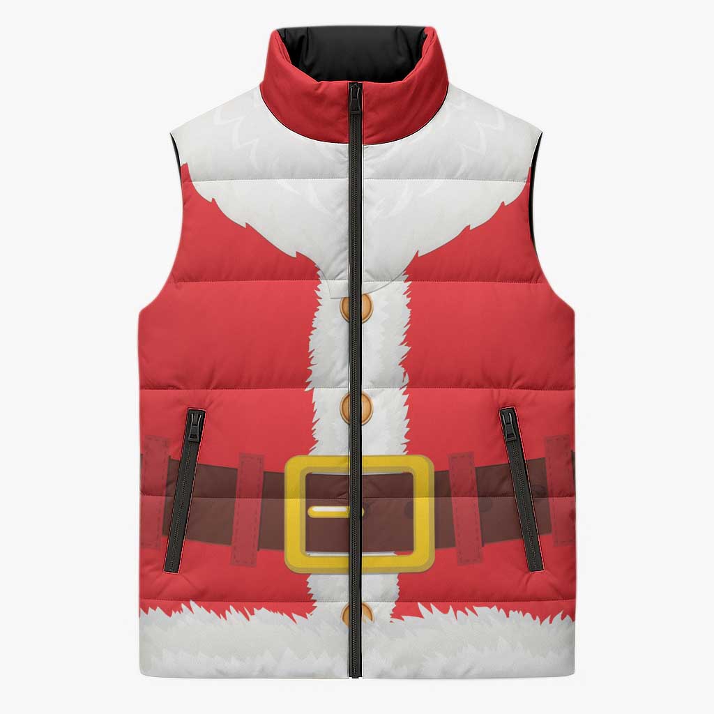Santa Claus Costume Sleeveless Puffer Jacket Christmas Holiday Cosplay - Wonder Print Shop