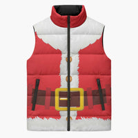 Santa Claus Costume Sleeveless Puffer Jacket Christmas Holiday Cosplay - Wonder Print Shop