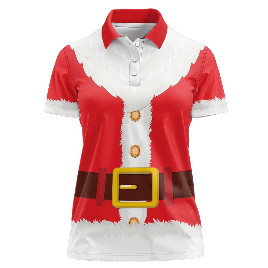 Santa Claus Costume Women Polo Shirt Christmas Holiday Cosplay - Wonder Print Shop