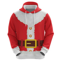 Santa Claus Costume Zip Hoodie Christmas Holiday Cosplay - Wonder Print Shop