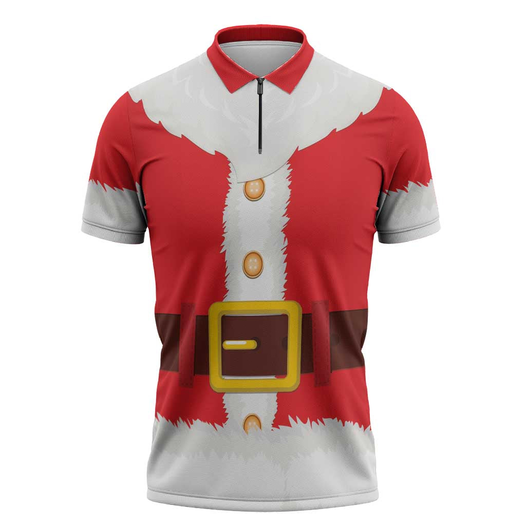 Santa Claus Costume Zipper Polo Shirt Christmas Holiday Cosplay - Wonder Print Shop