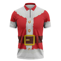 Santa Claus Costume Zipper Polo Shirt Christmas Holiday Cosplay - Wonder Print Shop