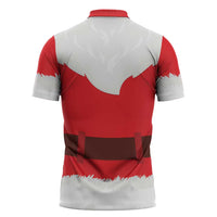 Santa Claus Costume Zipper Polo Shirt Christmas Holiday Cosplay - Wonder Print Shop