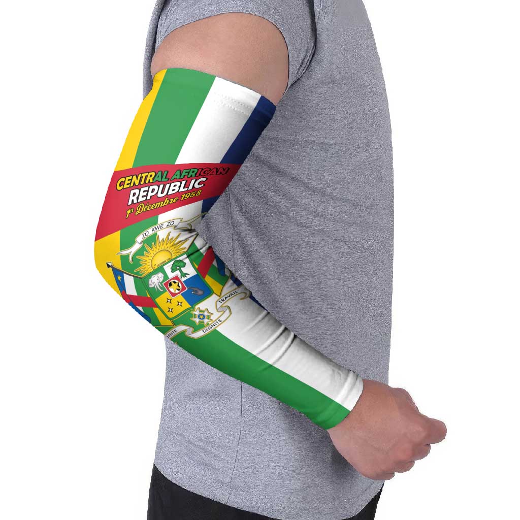 Personalized Central African Republic Arm Sleeves Happy Republic Day - Wonder Print Shop