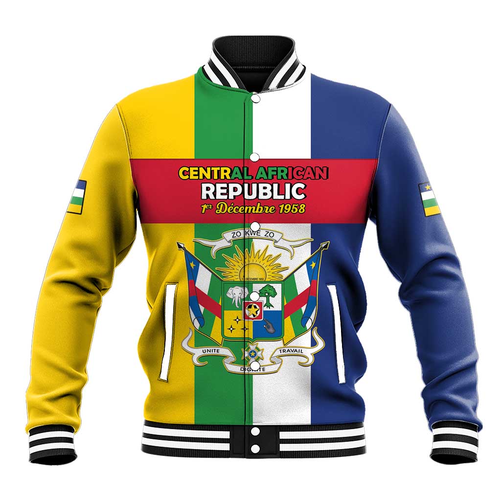 Personalized Central African Republic Baseball Jacket Happy Republic Day - Wonder Print Shop