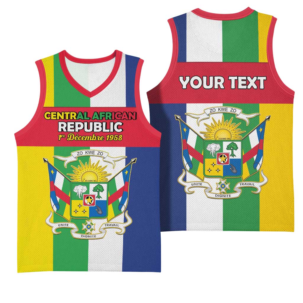Personalized Central African Republic Basketball Jersey Happy Republic Day - Wonder Print Shop