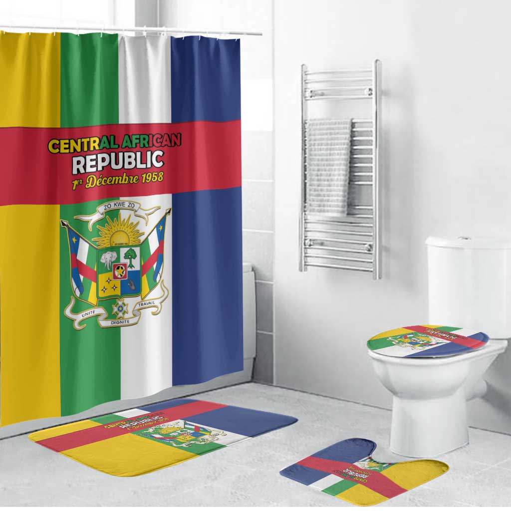 Central African Republic Bathroom Set Happy Republic Day - Wonder Print Shop