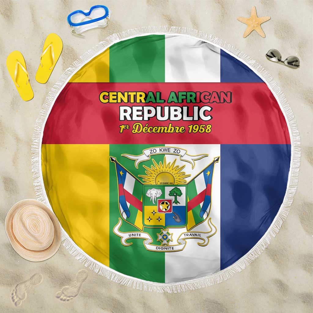 Central African Republic Beach Blanket Happy Republic Day - Wonder Print Shop