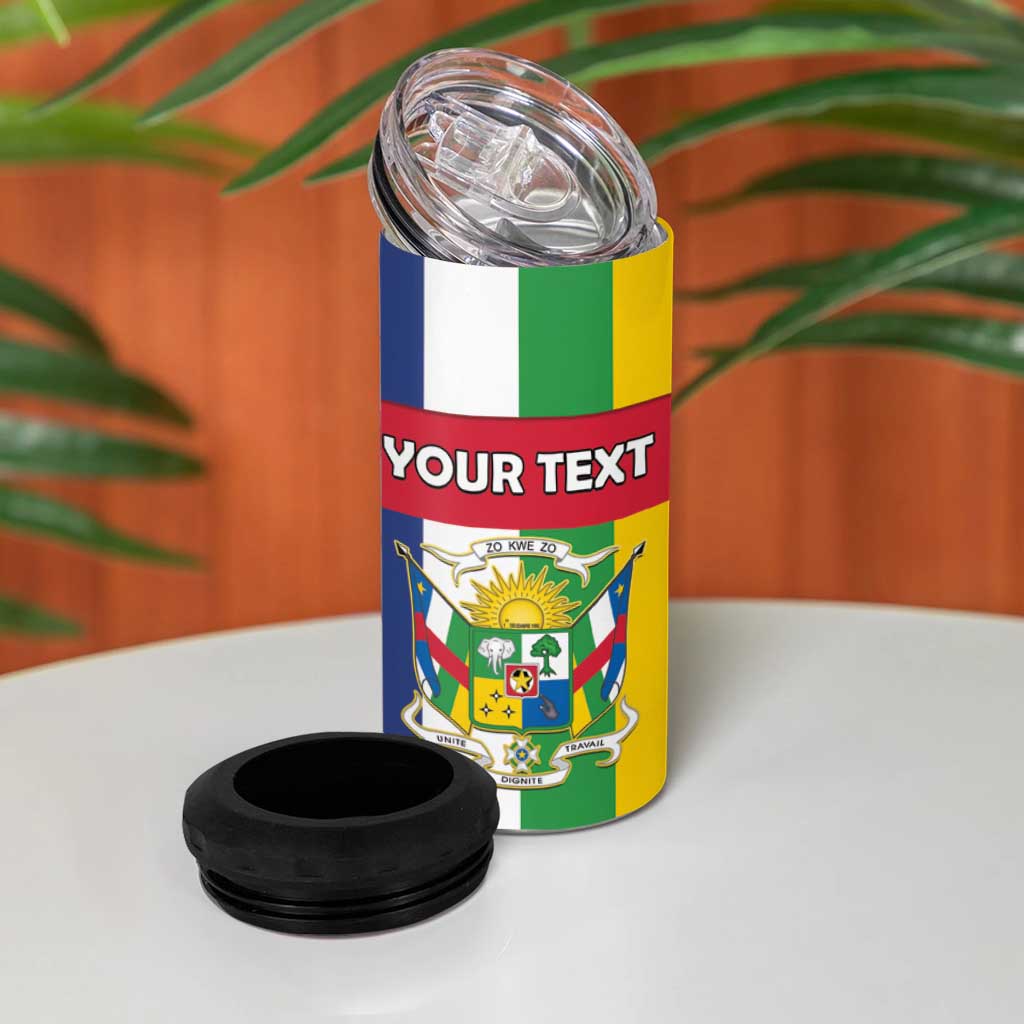 Personalized Central African Republic 4 in 1 Can Cooler Tumbler Happy Republic Day - Wonder Print Shop