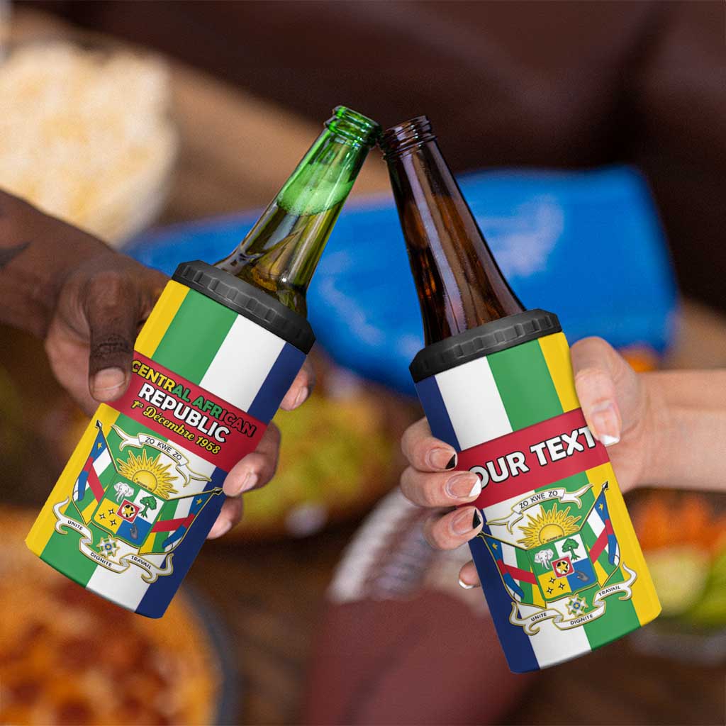 Personalized Central African Republic 4 in 1 Can Cooler Tumbler Happy Republic Day - Wonder Print Shop