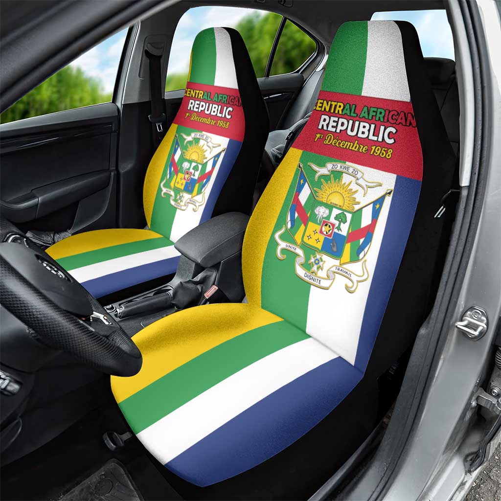 Central African Republic Car Seat Cover Happy Republic Day - Wonder Print Shop
