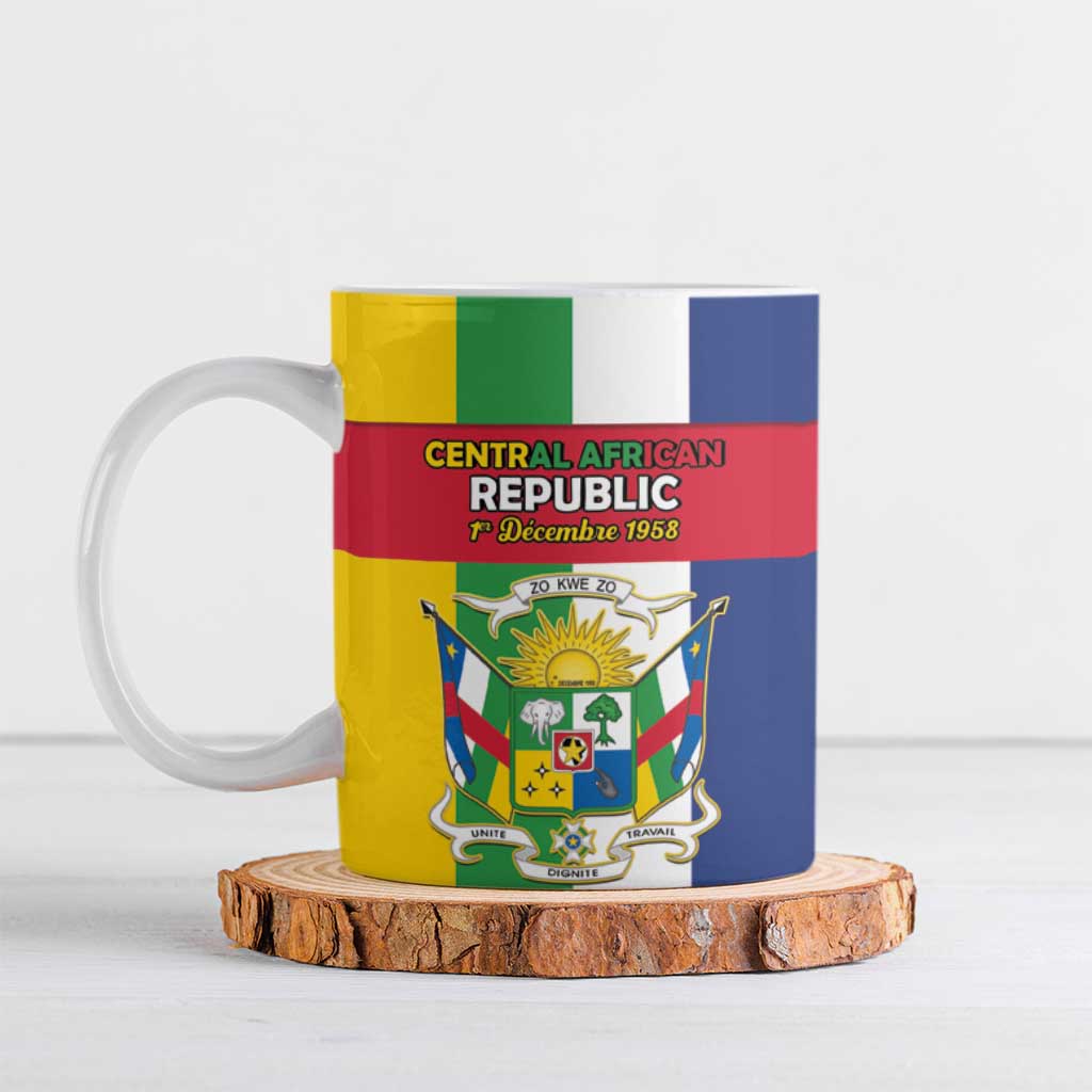 Personalized Central African Republic Ceramic Mug Happy Republic Day - Wonder Print Shop