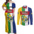 Personalized Central African Republic Couples Matching Off Shoulder Maxi Dress and Long Sleeve Button Shirt Happy Republic Day - Wonder Print Shop