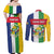 Personalized Central African Republic Couples Matching Off Shoulder Maxi Dress and Long Sleeve Button Shirt Happy Republic Day - Wonder Print Shop