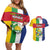 Personalized Central African Republic Couples Matching Off Shoulder Short Dress and Hawaiian Shirt Happy Republic Day - Wonder Print Shop