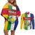 Personalized Central African Republic Couples Matching Off Shoulder Short Dress and Long Sleeve Button Shirt Happy Republic Day - Wonder Print Shop