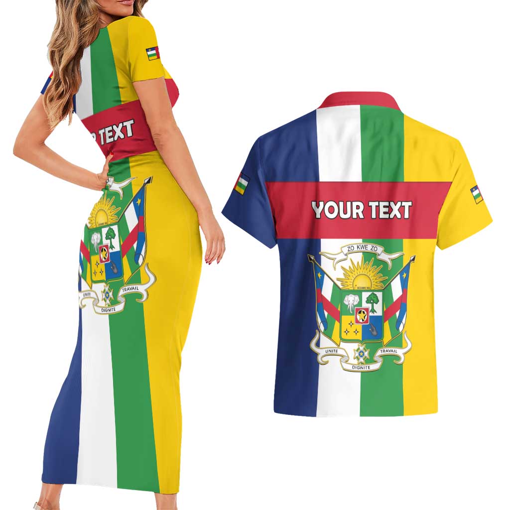 Personalized Central African Republic Couples Matching Short Sleeve Bodycon Dress and Hawaiian Shirt Happy Republic Day - Wonder Print Shop