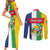 Personalized Central African Republic Couples Matching Short Sleeve Bodycon Dress and Long Sleeve Button Shirt Happy Republic Day - Wonder Print Shop