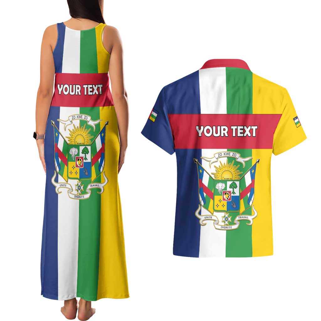 Personalized Central African Republic Couples Matching Tank Maxi Dress and Hawaiian Shirt Happy Republic Day - Wonder Print Shop