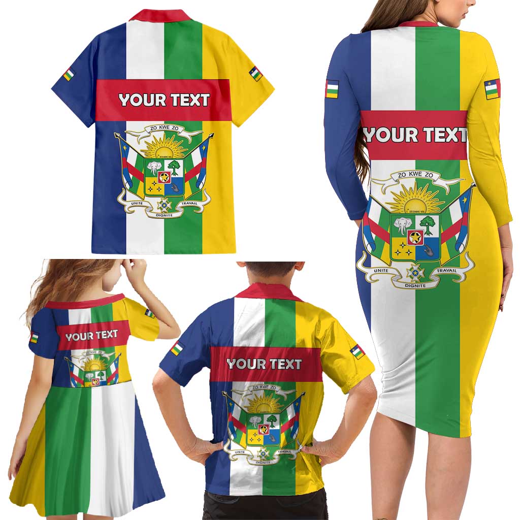 Personalized Central African Republic Family Matching Long Sleeve Bodycon Dress and Hawaiian Shirt Happy Republic Day - Wonder Print Shop