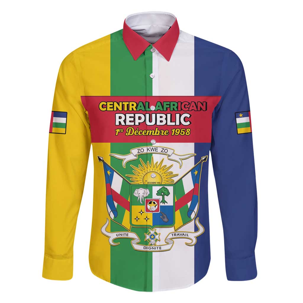 Personalized Central African Republic Family Matching Long Sleeve Bodycon Dress and Hawaiian Shirt Happy Republic Day - Wonder Print Shop