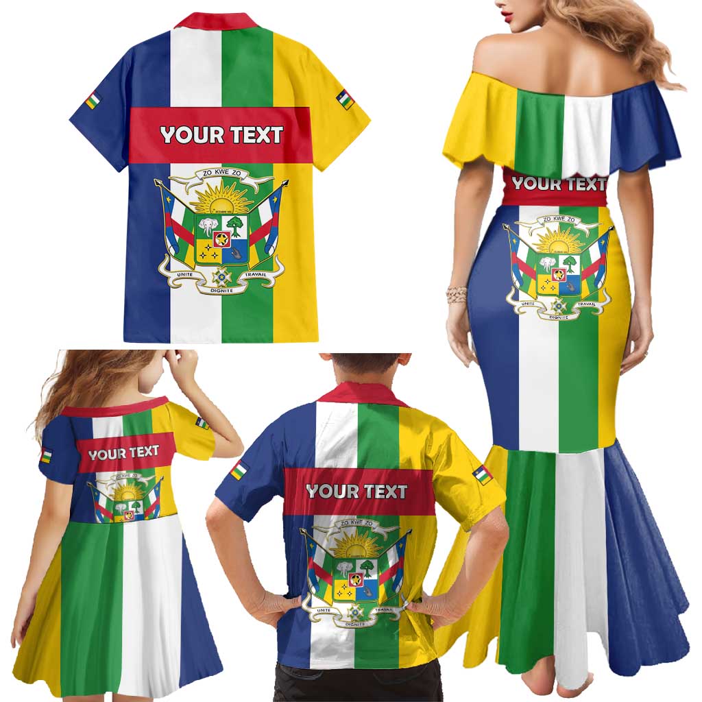 Personalized Central African Republic Family Matching Mermaid Dress and Hawaiian Shirt Happy Republic Day - Wonder Print Shop