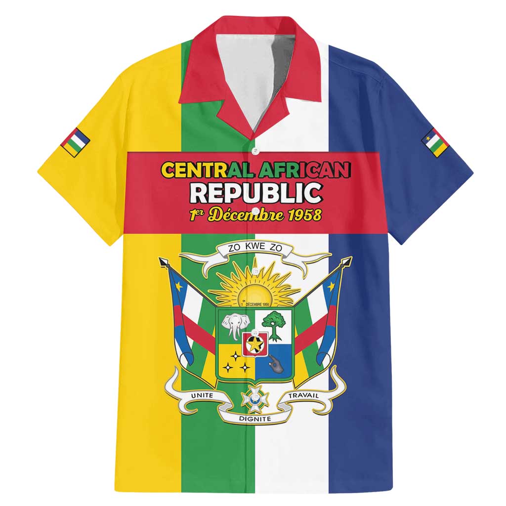 Personalized Central African Republic Family Matching Mermaid Dress and Hawaiian Shirt Happy Republic Day - Wonder Print Shop