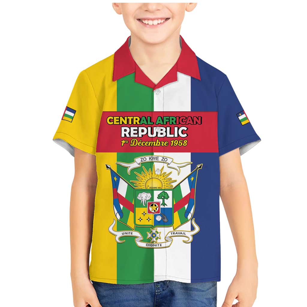 Personalized Central African Republic Family Matching Mermaid Dress and Hawaiian Shirt Happy Republic Day - Wonder Print Shop